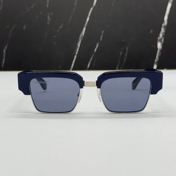 NEW OFF-WHITE WASHINGTON 645 NAVY BLUE UNISEX SUNGLASSES OFF-WHITE